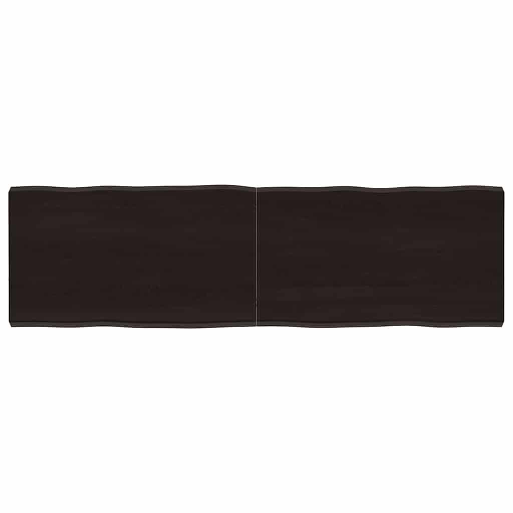 vidaXL Επιφ Τραπεζιού Αν Καφέ 140x40x(2-4)εκ.Ακατέργ. Μασίφ Ξύλο Δρυός