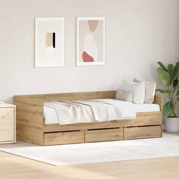 vidaXL &Kappa;&alpha;&nu;&alpha;&pi;έ&sigmaf; &Kappa;&rho;&epsilon;&beta;ά&tau;&iota; Artisan Oak 90 x 200 cm &Epsilon;&pi;&epsilon;&xi;&epsilon;&rho;&gamma;&alpha;&sigma;&mu;έ&nu;&omicron; &xi;ύ&lambda;&omicron;