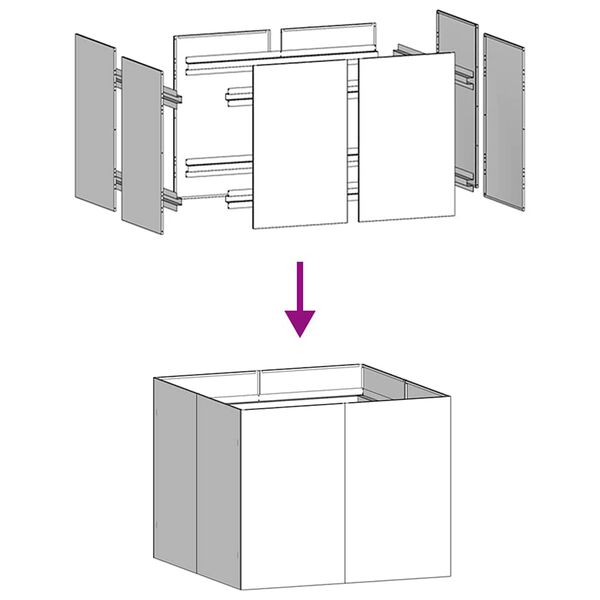 vidaXL Ζαρντινιέρα Μαύρη 100x100x80 εκ. από Χάλυβα