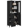 vidaXL Highboard Μαύρη Οξυά 69,5 x 34 x 180 εκ. Επεξεργασμένο ξύλο