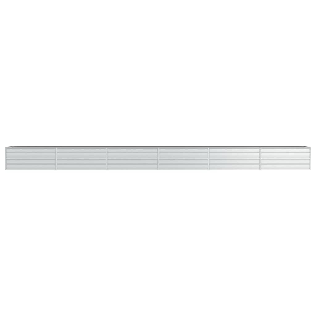 vidaXL Ζαρντινιέρα Υπερυψωμένη Ασημί 600x80x45 εκ. Γαλβανισμ. Χάλυβας