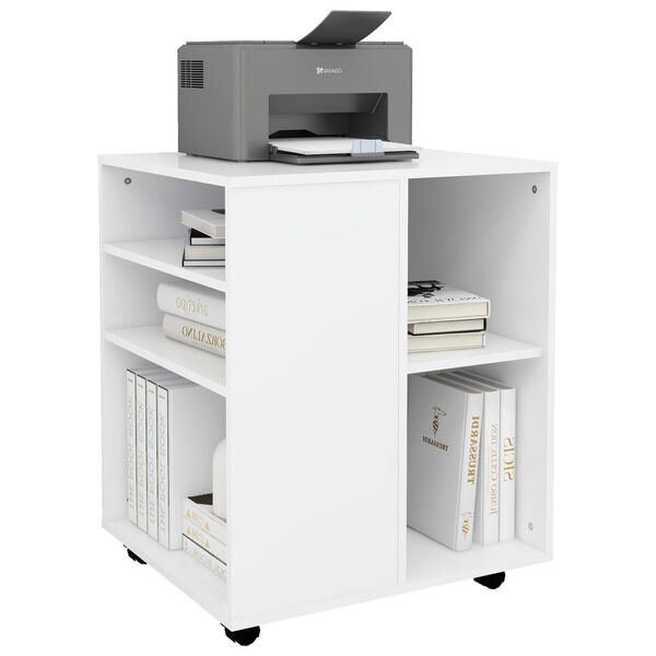 vidaXL Ντουλάπι Τροχήλατο Λευκό 60 x 53 x 72 εκ. από Επεξ. Ξύλο