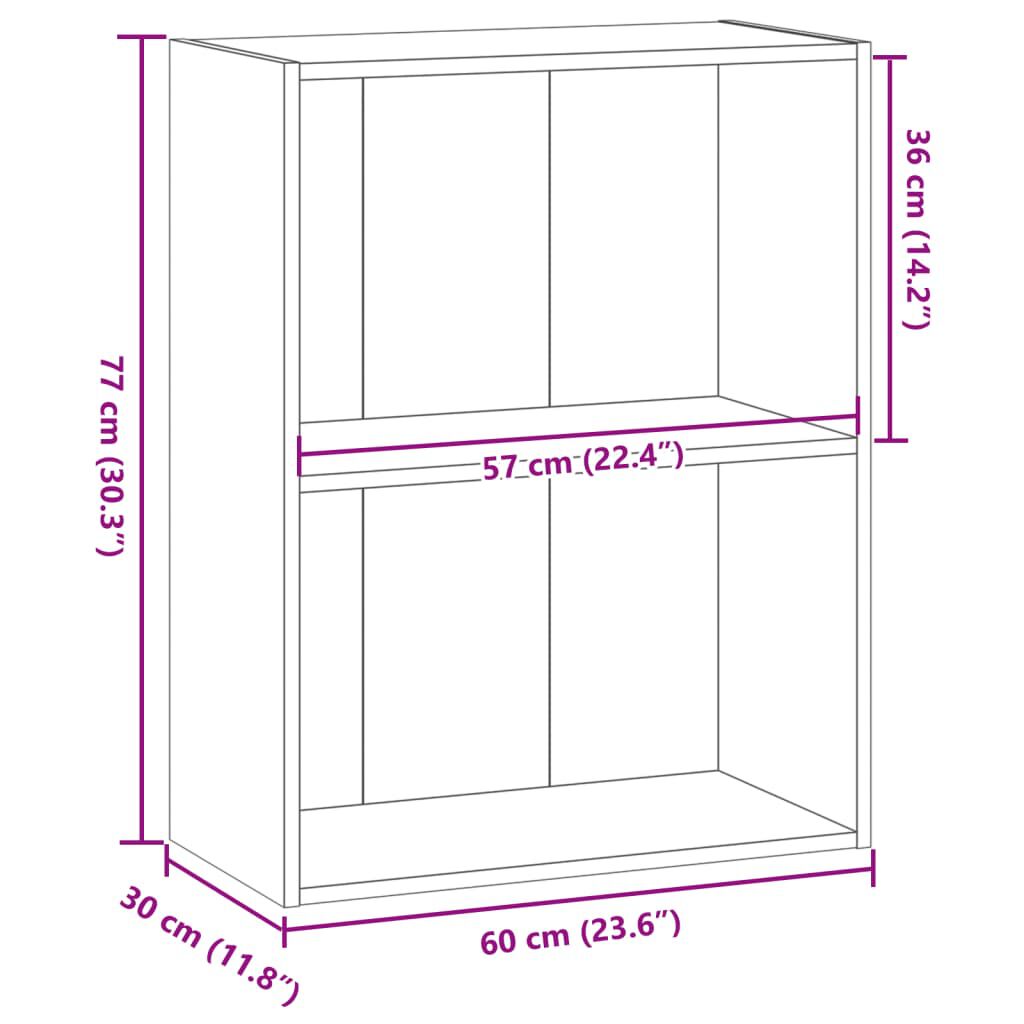vidaXL Βιβλιοθήκη Όψη Παλαιού Ξύλου 60x30x77 εκ. Επεξεργασμένο Ξύλο