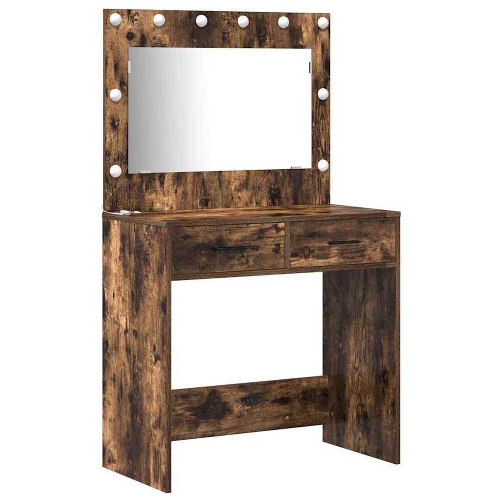 vidaXL Τραπέζι περιποίησης με συρτάρι 2 pcs Καφέ 78.5 x 41 x 135 εκ
