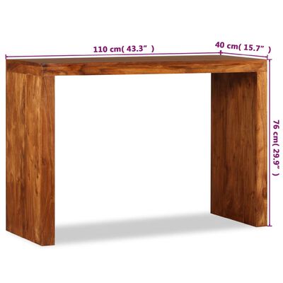 vidaXL Τραπέζι Κονσόλας 110x40x76 εκ. Μασίφ Ξύλο με Μελί Φινίρισμα