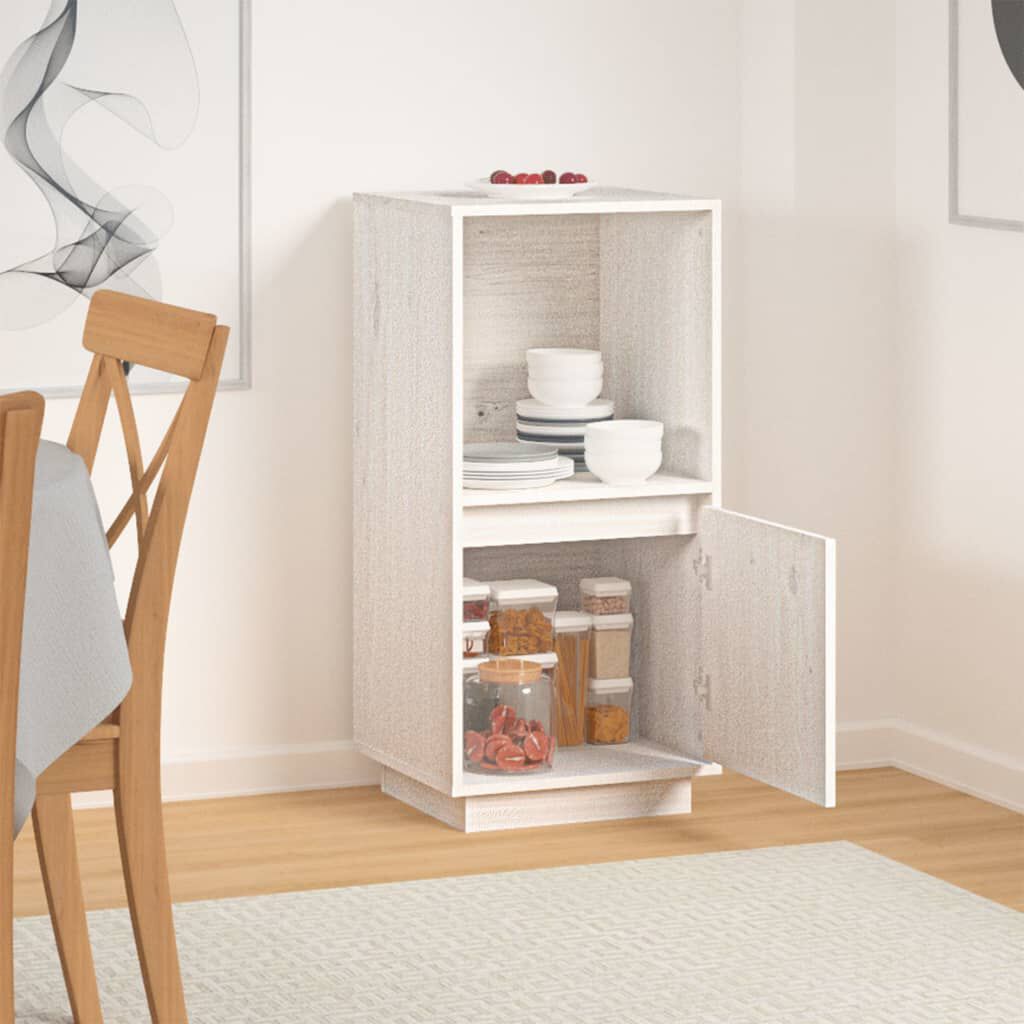 vidaXL Ντουλάπι Λευκό 38 x 35 x 80 εκ. από Μασίφ Ξύλο Πεύκου