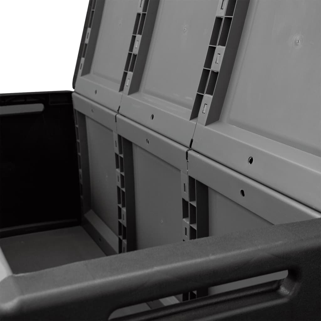 vidaXL Μπαούλο Αποθήκευσης Κήπου 138x53x57 εκ Σκ. Γκρι/Μαύρο 130 Λίτρα