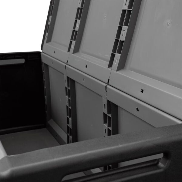 vidaXL Μπαούλο Αποθήκευσης Κήπου 138x53x57 εκ Σκ. Γκρι/Μαύρο 130 Λίτρα
