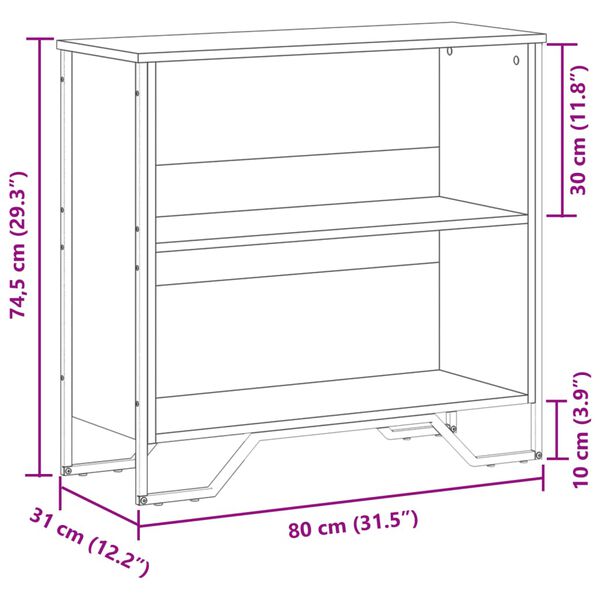 vidaXL Βιβλιοθήκη Sonoma Δρυς 80x31x74,5 εκ. από Επεξεργασμένο Ξύλο