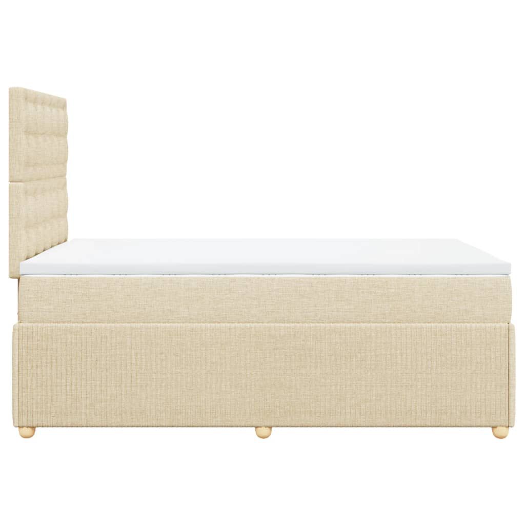 vidaXL Κρεβάτι Boxspring με Στρώμα Κρεμ 120x190 εκ. Υφασμάτινο