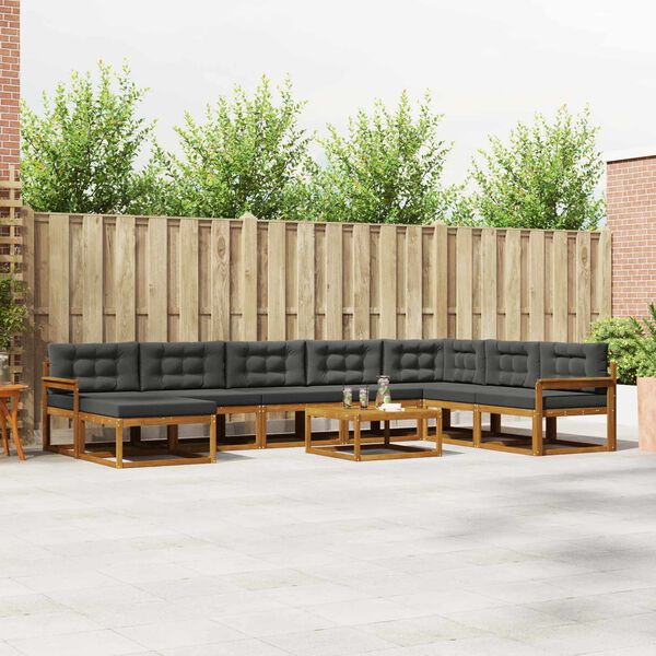 vidaXL &Sigma;&epsilon;&iota;&rho;ά &Kappa;&alpha;&nu;&alpha;&pi;έ &Epsilon;&xi;&omega;&tau;&epsilon;&rho;&iota;&kappa;&omicron;ύ &mu;&epsilon; &mu;&alpha;&xi;&iota;&lambda;ά&rho;&iota; 9 pcs &Phi;&upsilon;&sigma;&iota;&kappa;ό &kappa;&alpha;&iota; &Alpha;&nu;&theta;&rho;&alpha;&kappa;ί