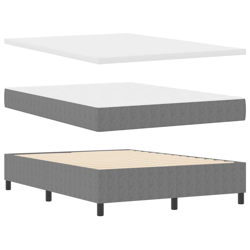 vidaXL Κρεβάτι box spring με στρώμα σε ανοιχτό γκρι, 140 x 200 εκ, από βελούδο.