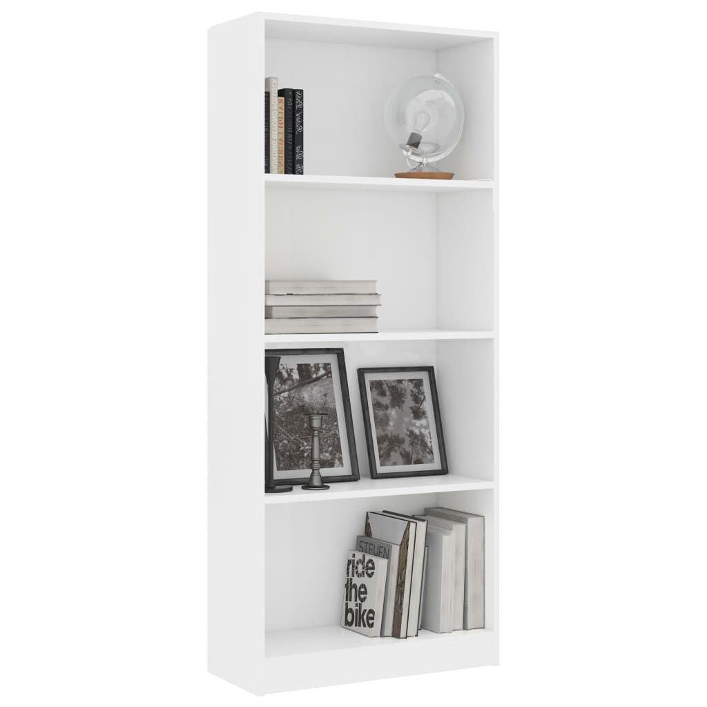 vidaXL Βιβλιοθήκη με 4 Ράφια Λευκή 60 x 24 x 142 εκ. από Επεξ. Ξύλο