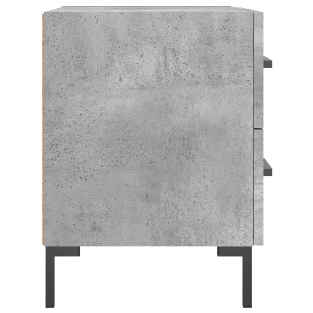 vidaXL Κομοδίνα 2 τεμ. Γκρι Σκυροδεμ. 40 x 35 x 47,5 εκ. Επεξεργ. Ξύλο