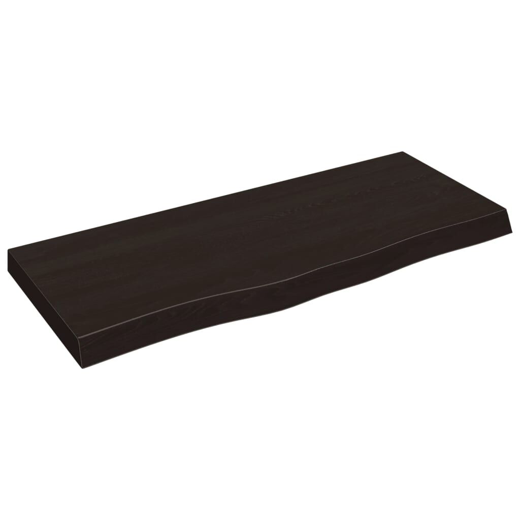 vidaXL Ράφι Τοίχου Σκούρο Καφέ 100x40x(2-6) εκ. Επεξ. Μασίφ Ξύλο Δρυός