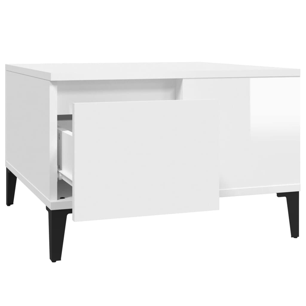 vidaXL Τραπεζάκι Σαλονιού Γυαλ. Λευκό 55x55x36,5 εκ. Επεξεργ. Ξύλο