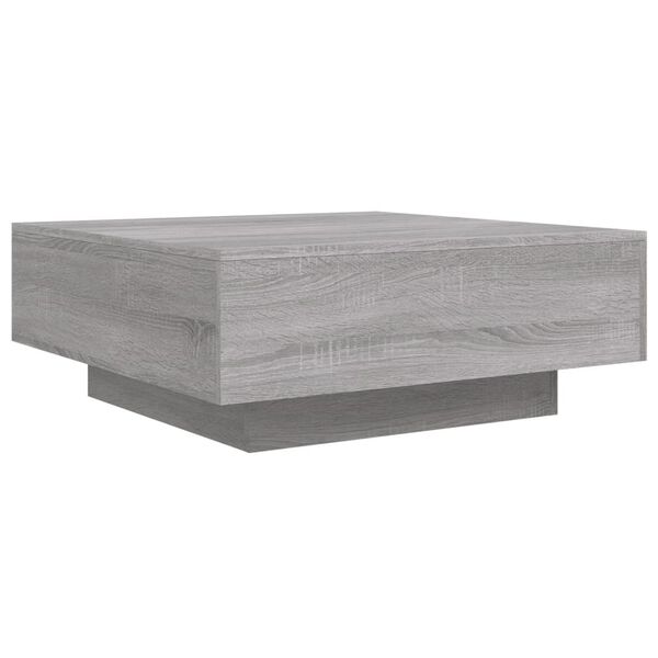 vidaXL Τραπεζάκι Σαλονιού με Φώτα LED Γκρι Sonoma 80x80x31 εκ.