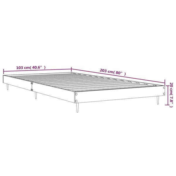 vidaXL Πλαίσιο Κρεβατιού Χωρ. Στρώμα Sonoma Δρυς 100x200εκ Επ. Ξύλο