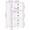 vidaXL Highboard Ανοιχτό καφέ 40 x 33 x 110 εκ Μασίφ ξύλο μάνγκο