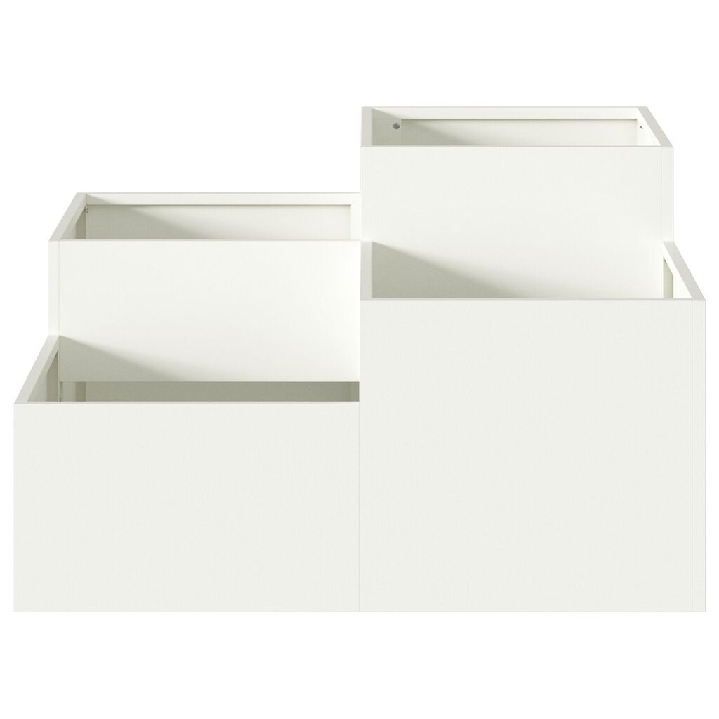 vidaXL Γλάστρα Κήπου 80x80x48 εκ. Λευκό Ατσάλι