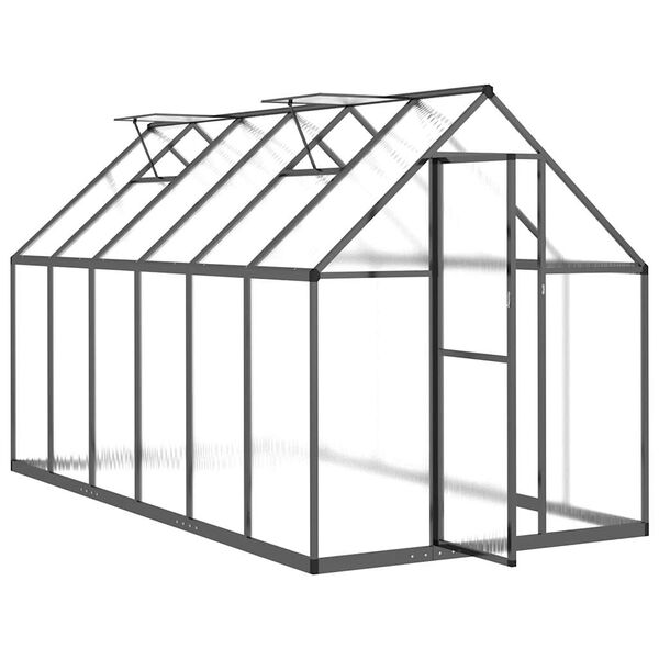 vidaXL Θερμοκήπιο με Πλαίσιο Βάσης Ανθρακί 334x169x195 εκ. Αλουμίνιο