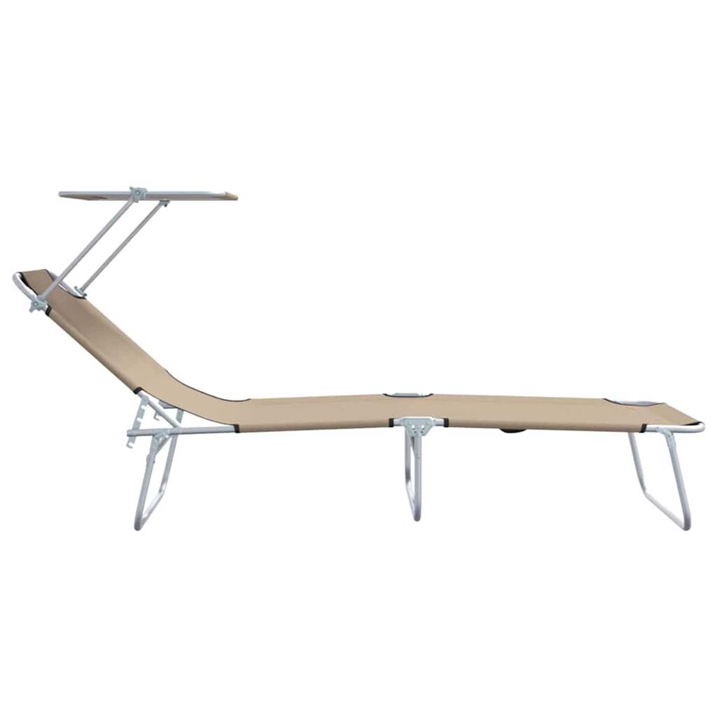 vidaXL Ξαπλώστρα 2-πρόσωπο 2 pcs Taupe 58 x 188 x 77 εκ. ύφασμα