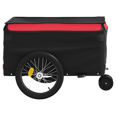 vidaXL Τρέιλερ Ποδηλάτου Μαύρο και Κόκκινο 30 Κιλά από Σίδερο