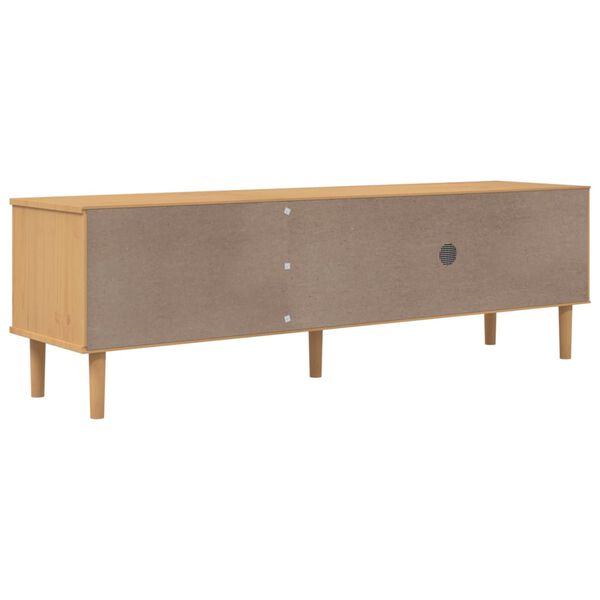 vidaXL Έπιπλο Τηλεόρασης SENJA Καφέ / Ρατάν 158x40x49 εκ. Μασίφ Πεύκο