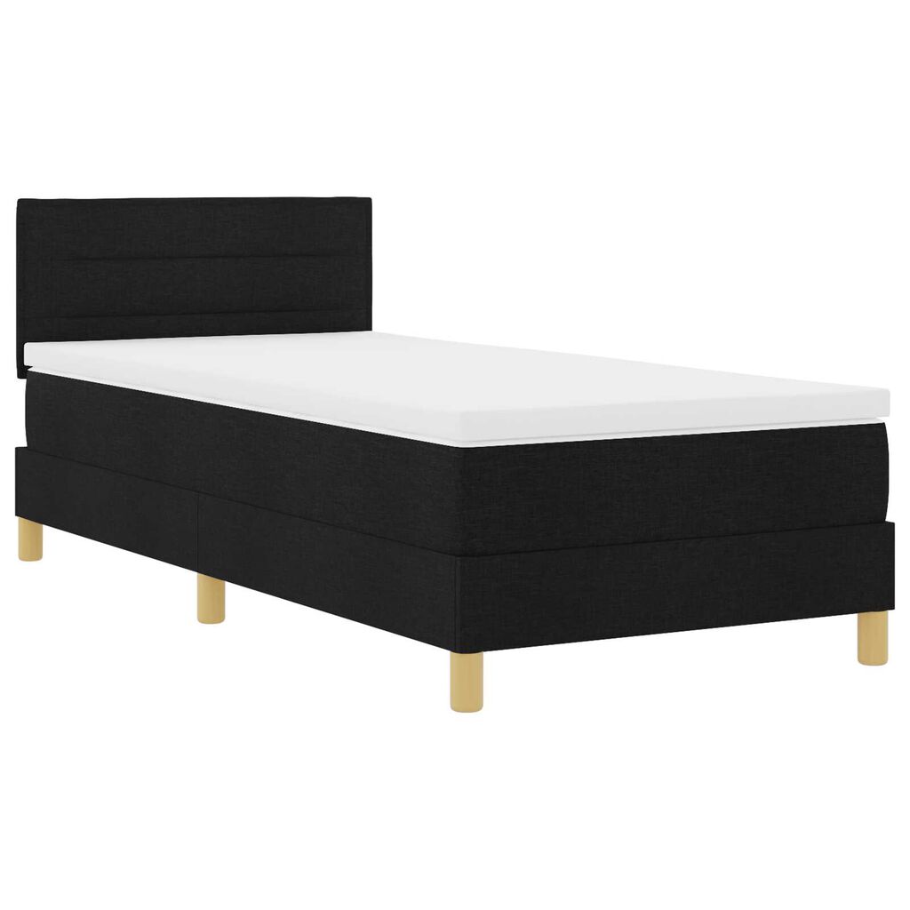 vidaXL Κρεβάτι Box Spring με Στρώμα Μαύρο 80x200 εκ Ύφασμα
