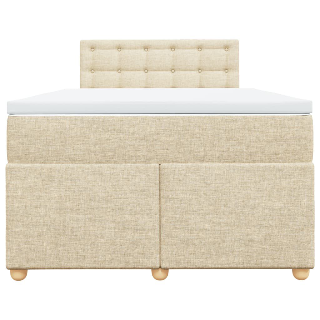 vidaXL Κρεβάτι Boxspring με Στρώμα Κρεμ 120x190 εκ. Υφασμάτινο