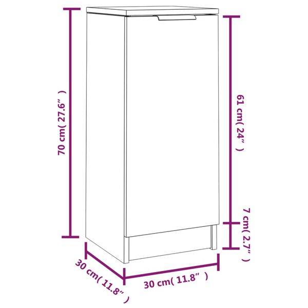 vidaXL Ντουλάπια 2 τεμ. Καπνιστή δρυς 30x30x70 εκ. Επεξεργασμένο Ξύλο