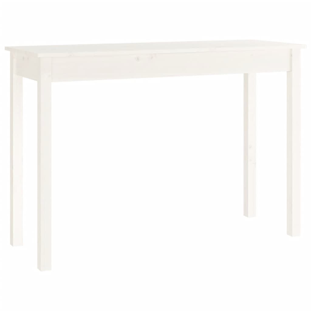 vidaXL Τραπέζι Κονσόλα Λευκό 110 x 40 x 75 εκ. από Μασίφ Ξύλο Πεύκου