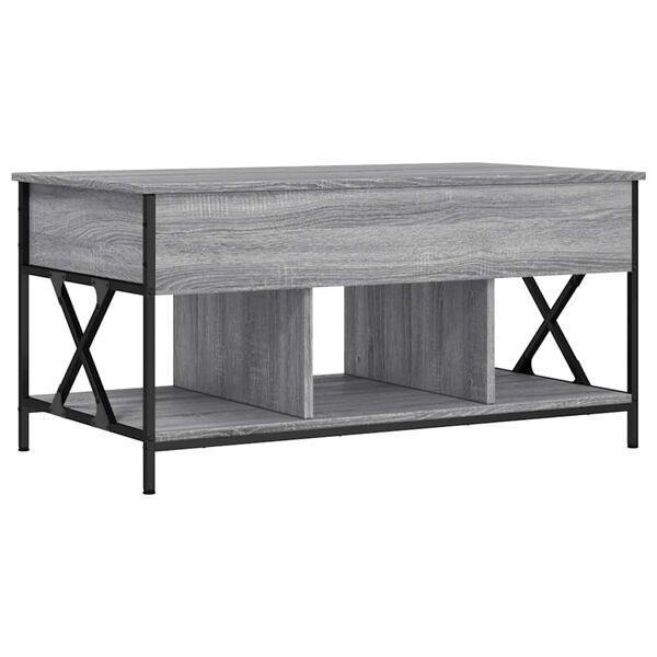 vidaXL Τραπεζάκι Σαλονιού Γκρι Sonoma 100x55x50 εκ. Επεξ. Ξύλο/Μέταλλο