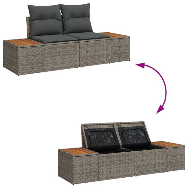vidaXL Σετ Καναπέ Κήπου 6 pcs Γκρι 55 x 62 x 69 εκ Πολυ ράταν