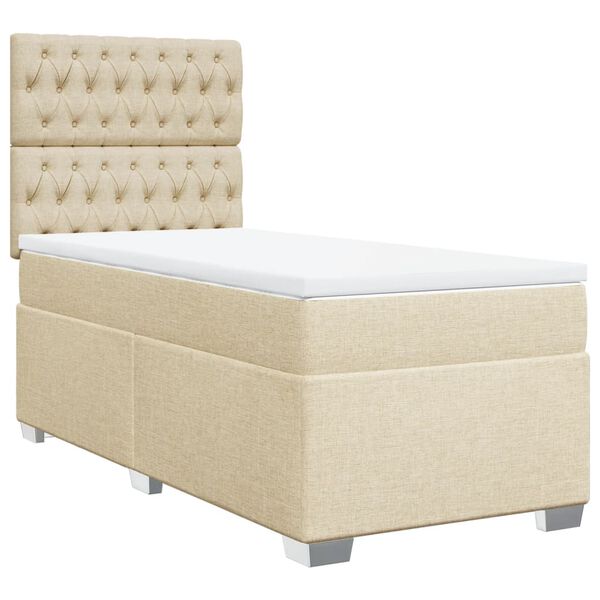vidaXL &Kappa;&rho;&epsilon;&beta;ά&tau;&iota; Boxspring &mu;&epsilon; &Sigma;&tau;&rho;ώ&mu;&alpha; &Kappa;&rho;&epsilon;&mu; 80 x 200 &epsilon;&kappa;. &Upsilon;&phi;&alpha;&sigma;&mu;ά&tau;&iota;&nu;&omicron;