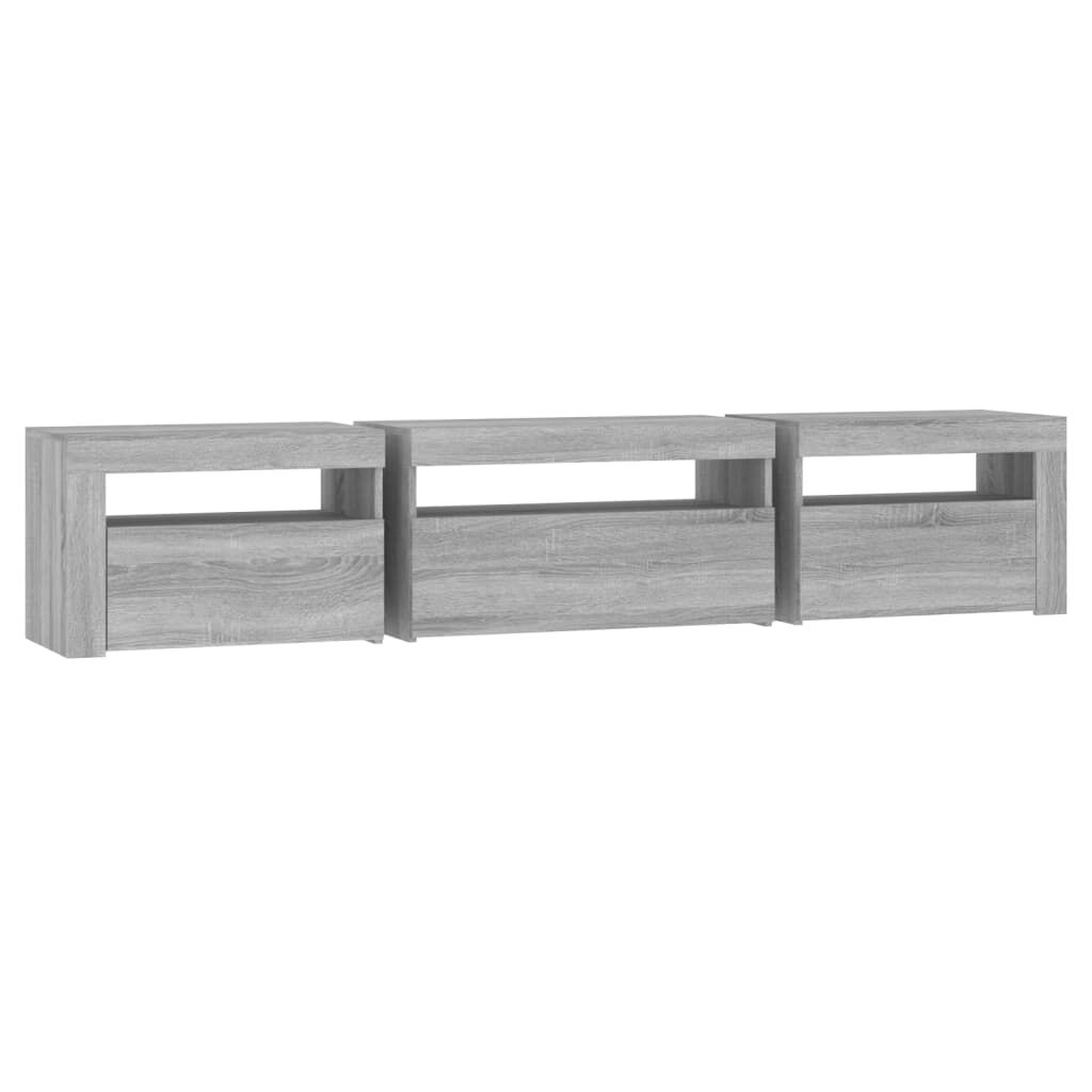 vidaXL Έπιπλο Τηλεόρασης με LED Γκρι Sonoma 195x35x40 εκ.