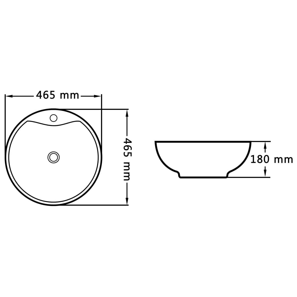vidaXL Νιπτήρας με Οπή Υπερχείλισης Λευκός 46,5 x 18 εκ. Κεραμικός