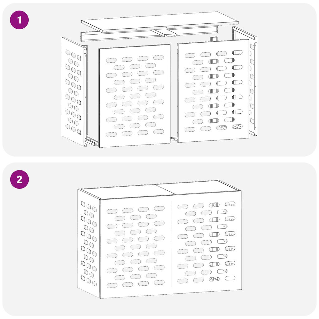 vidaXL Κάλυμμα Κλιματιστικού 90x40x60 εκ Τσιμεντοχάλυβα