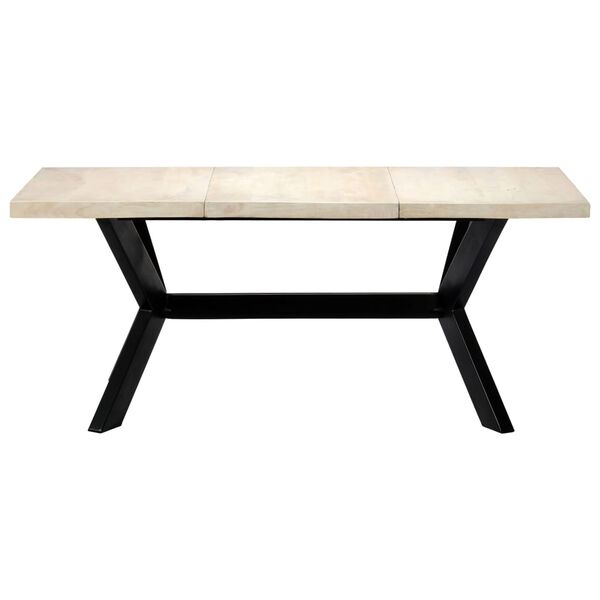 vidaXL Τραπεζαρία Λευκή 180 x 90 x 75 εκ. από Μασίφ Ξύλο Μάνγκο
