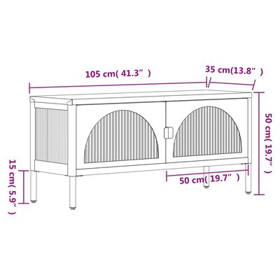 vidaXL Έπιπλο Τηλεόρασης Μαύρο 105 x 35 x 50 εκ. από Γυαλί και Ατσάλι