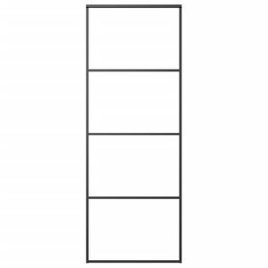 vidaXL Συρόμενη Πόρτα Μαύρη 76 x 205 εκ. Γυαλί ESG/Αλουμίνιο