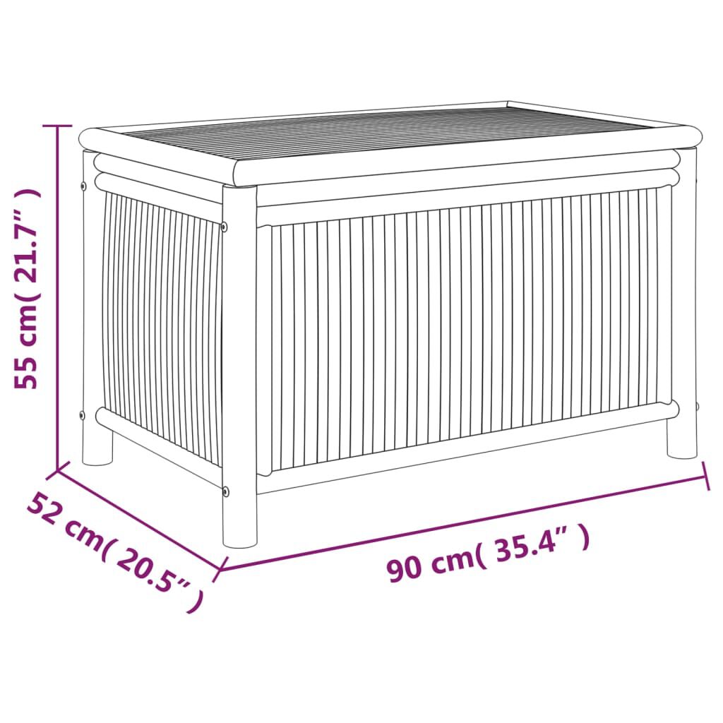 vidaXL Κουτί Αποθήκευσης Κήπου 90 x 52 x 55 εκ. από Μπαμπού