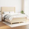 vidaXL &Kappa;&rho;&epsilon;&beta;ά&tau;&iota; Boxspring &mu;&epsilon; &Sigma;&tau;&rho;ώ&mu;&alpha; &Kappa;&rho;&epsilon;&mu; 140x190 &epsilon;&kappa;. &Upsilon;&phi;&alpha;&sigma;&mu;ά&tau;&iota;&nu;&omicron;