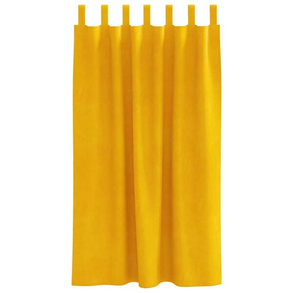 vidaXL Κουρτίνες 2 pcs Χαμομηλί κίτρινο 140 x 175 cm Βελούδο