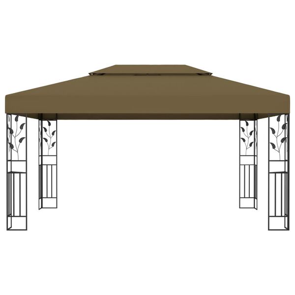 vidaXL Κιόσκι με Διπλή Οροφή Taupe 3 x 4 μ. 180 γρ/μ²