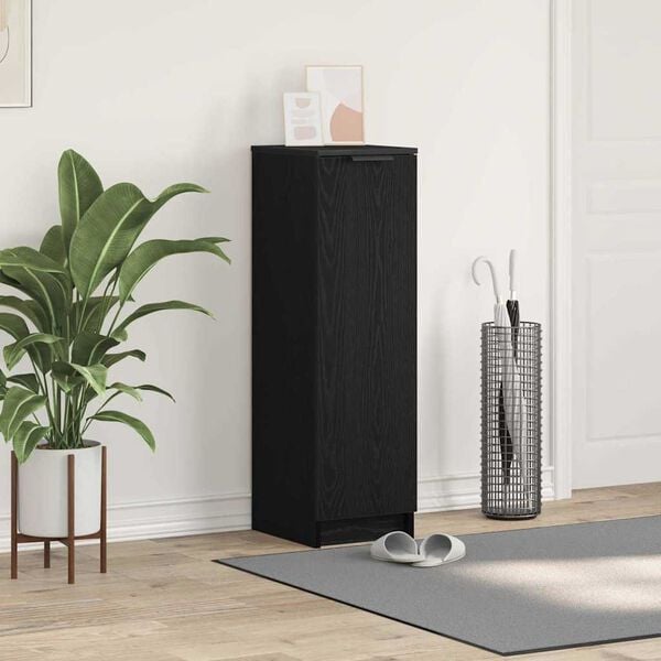 vidaXL Παπουτσοθήκη Μαύρη δρυς 29.5 x 35 x 101 εκ. Επεξεργασμένο ξύλο