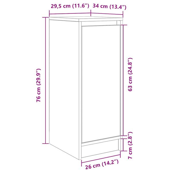 vidaXL Παπουτσοθήκη Καπνιστή Δρυς 29,5x34x76 εκ. Επεξεργασμένο Ξύλο