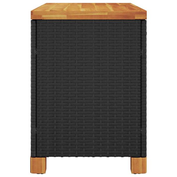 vidaXL Κουτί Αποθ. Κήπου Μαύρο 80x40x48 εκ. Συνθ. Ρατάν/Μασίφ Ακακία