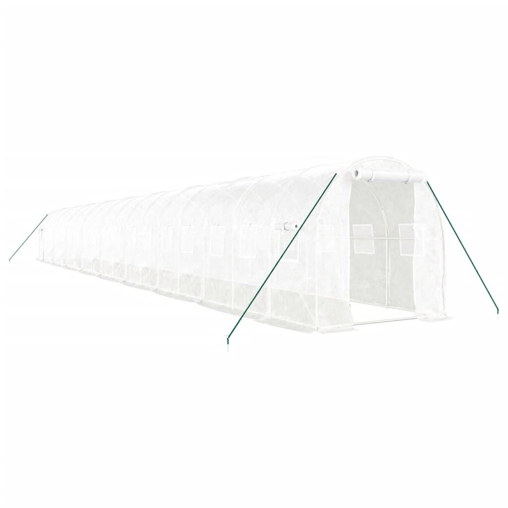 vidaXL Θερμοκήπιο με Ατσάλινο Πλαίσιο Λευκό 36 μ² 18 x 2 x 2 μ.