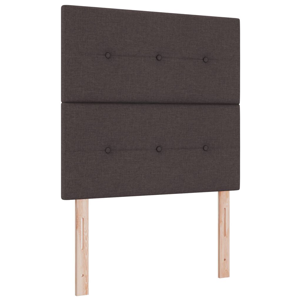 vidaXL Κρεβάτι Box Spring με Στρώμα & Πάγκο Σκούρο Καφέ 120x200 εκ. Υφάσματος